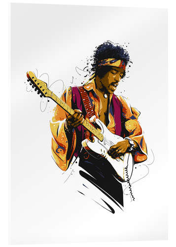 Tableau en verre acrylique Jimi Hendrix