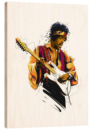 Holzbild Jimi Hendrix