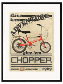 Gerahmter Kunstdruck Chopper Fahrrad 1969 Werbung