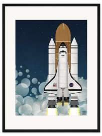 Gerahmter Kunstdruck Start einer Nasa-Rakete