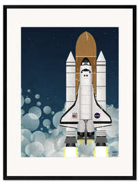 Plakat artystyczny premium w ramie Start rakiety NASA