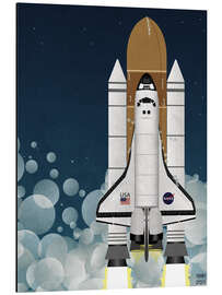 Magnettafel Start einer Nasa-Rakete