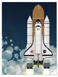 Selvklebende plakat Launch of Nasa Space Shuttle 