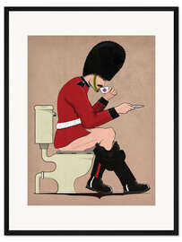 Gerahmter Kunstdruck Britischer Soldat auf der Toilette