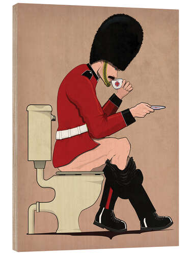 Tableau en bois Soldat britannique sur les toilettes