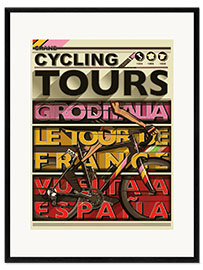 Ingelijste kunstdruk Cycling Grand Tours