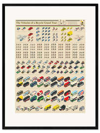 Impression artistique encadrée Véhicules des Grands Tours, cyclisme (anglais)