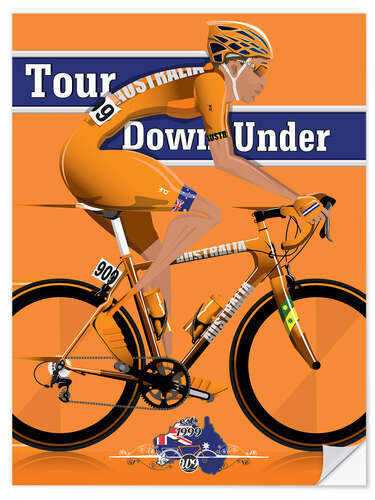 Selvklebende plakat Tour Down Under - sykkelritt