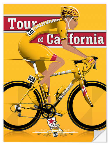 Selvklebende plakat Tour of California - sykkelritt