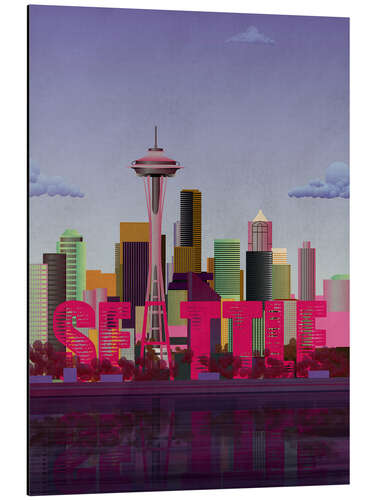 Aluminiumsbilde Seattle City Skyline