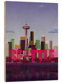 Tableau en bois Skyline de Seattle