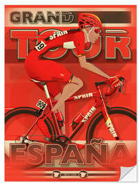 Självhäftande poster Cykeltävling - Spanien