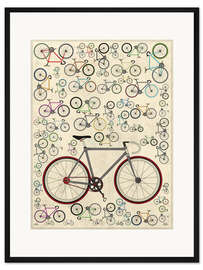 Gerahmter Kunstdruck Vintage Fixie Fahrräder