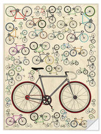 Selvklebende plakat Vintage sykler - Fixie