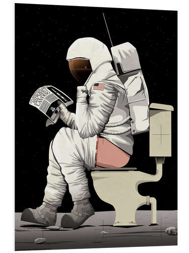 Tableau en PVC L'astronaute aux toilettes I