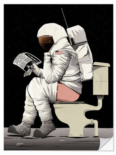 Självhäftande poster Astronaut på toaletten