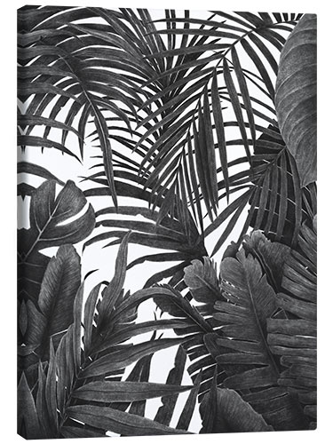 Canvas print Tropical jungle in black and white