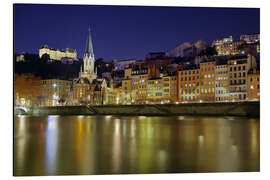 Alubild Lyon bei Nacht