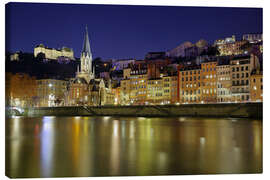 Leinwandbild Lyon bei Nacht