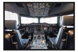 Gerahmter Kunstdruck Airbus A380 Cockpit