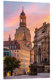 Akrylglastavla  Frauenkirche, Dresden i kvällsljus - Robin Oelschlegel