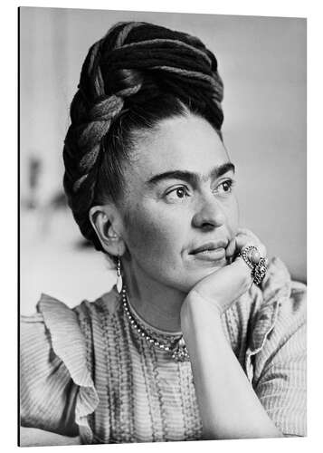 Aluminium print Thoughtful Frida Kahlo