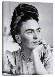 Leinwandbild  Die nachdenkliche Frida Kahlo - Celebrity Collection