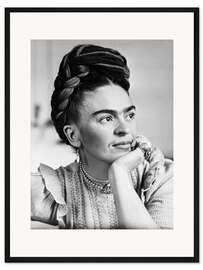 Gerahmter Kunstdruck Die nachdenkliche Frida Kahlo