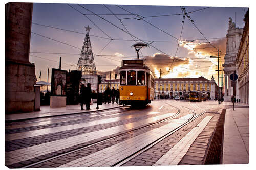 Canvas print Dawn in Lisbon