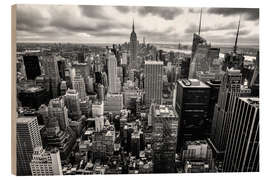 Holzbild Über den Dächern von New York, USA