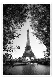 Tableau  La tour Eiffel encadrée par des arbres - Sören Bartosch