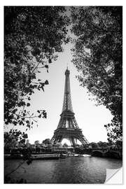 Selvklebende plakat Himmel over Paris, Frankrike