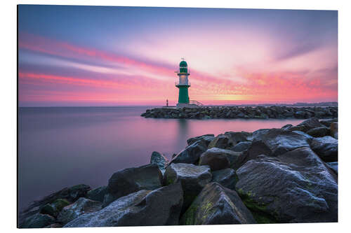 Cuadro de aluminio Westmole Warnemünde at sunrise