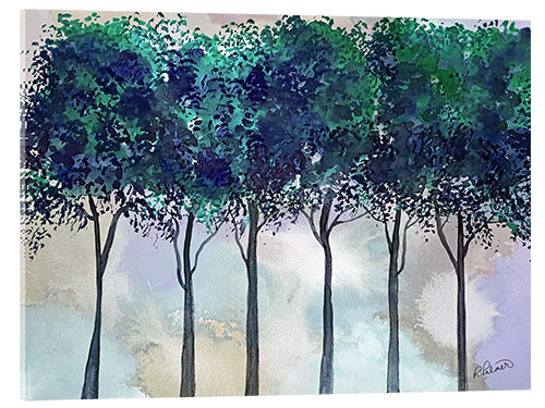 Acrylic print Watercolor Treeline