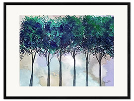 Gerahmter Kunstdruck Aquarell-Baumgrenze