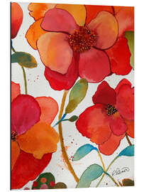 Magnettafel Blumen in rosa und orange II