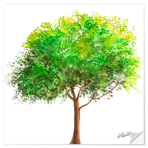 Wall sticker Simple Green Tree