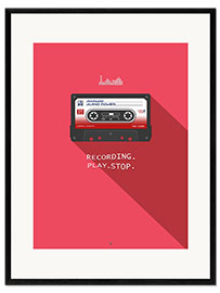 Impression artistique encadrée Cassette audio vintage