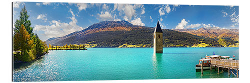 Gallery print Church tower in the Reschensee