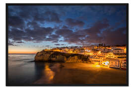 Gerahmter Kunstdruck Carvoeiro an der Algarve, Portugal