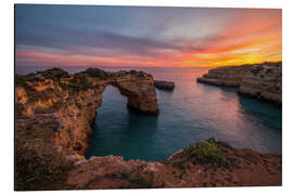 Aluminium print Praia de Albandeira, Portugal