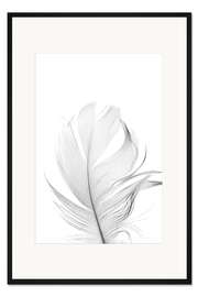 Gerahmter Kunstdruck Weiße Feder