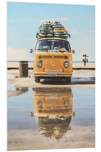 PVC print Surfer bus on the beach