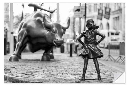 Wall sticker Fearless Girl and Wall Street Bull