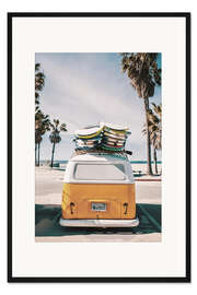 Gerahmter Kunstdruck Surfer-Bus - Florida feeling