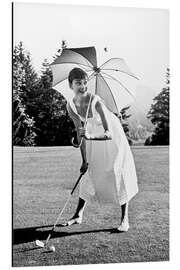 Alubild Audrey Hepburn beim Golf