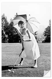 Wandsticker Audrey Hepburn beim Golf