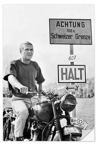 Selvklebende plakat Steve McQueen i Den store flukten