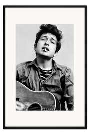 Gerahmter Kunstdruck Bob Dylan mit Gitarre