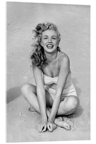 Acrylic print Marilyn Monroe in a bathing suit